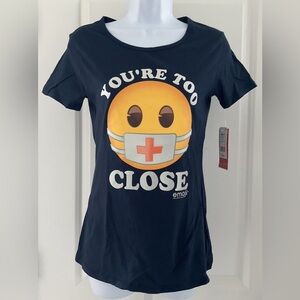 NWT Emoji the iconic brand you’re too close Covid 19 health tshirt